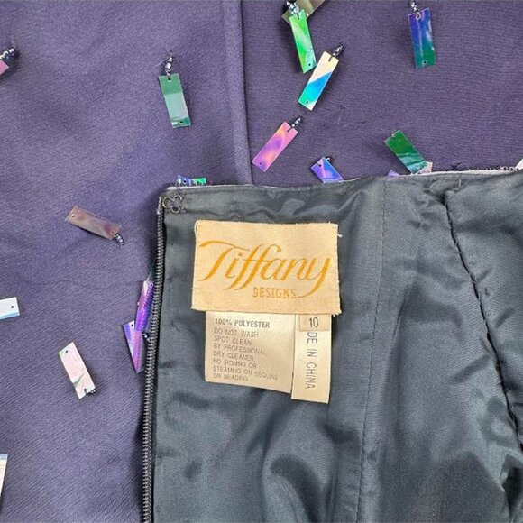 Stunning Couture Navy Sequined Night Sky Ball Gown - Picture 8 of 9